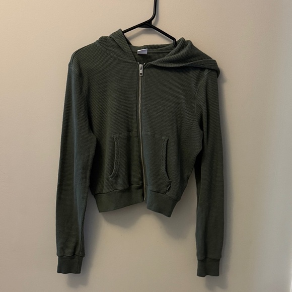 TNA Cropped Waffle Knit Hoodie - Picture 2 of 7